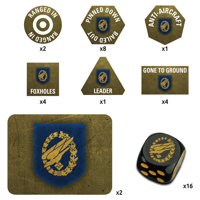 Fallschirmjager Gaming Set (x20 Tokens, x2 Objectives, x16 Dice) 2