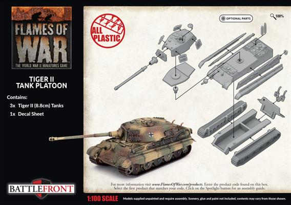 Tiger II (8.8cm) Tank Platoon (3x Plastic) 2
