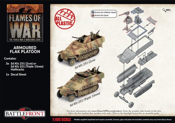 Sd Kfz 251 2cm / Triple 15mm Armoured Flak Platoon (3x Plastic) 2