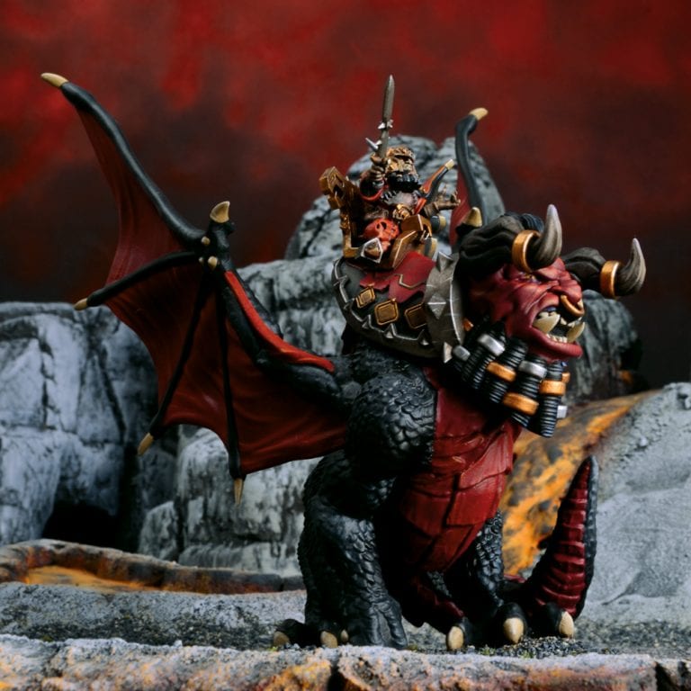 Abyssal Dwarf Iron-caster on Great Winged Halfbreed 2