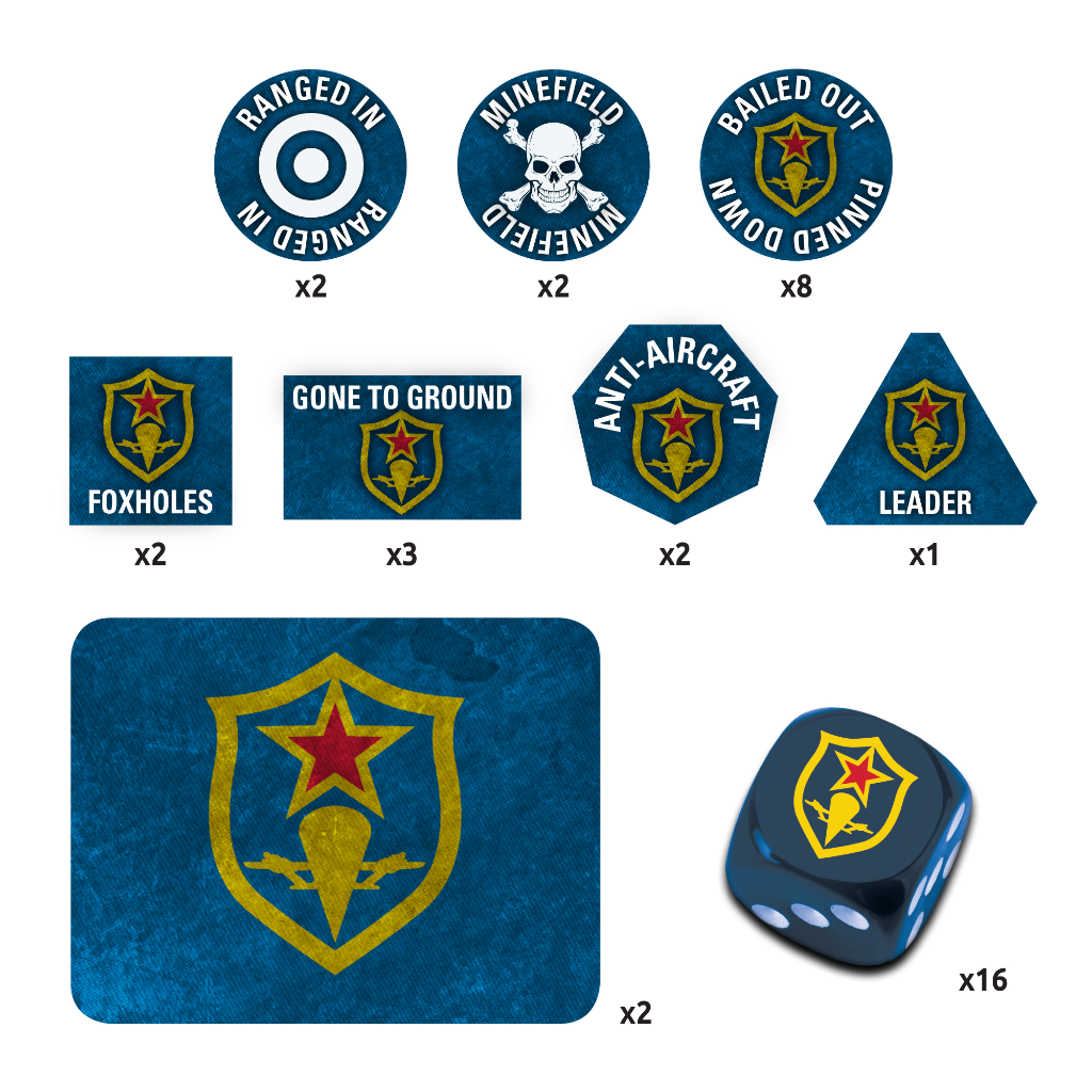 Soviet VDV Gaming Set (x20 Tokens, x2 Objectives, x16 Dice) 2