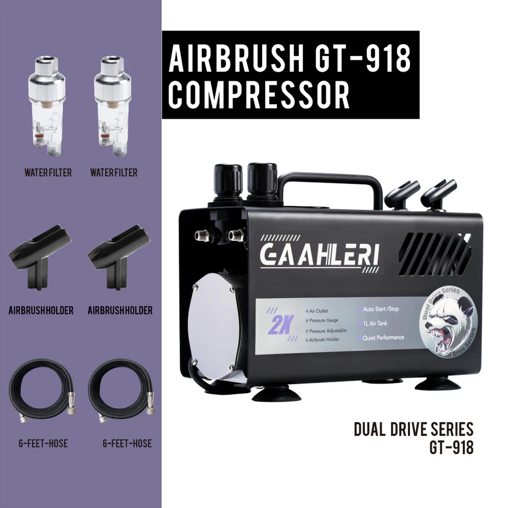 Dual Drive Series Airbrush Kit Compressor GT-918 2