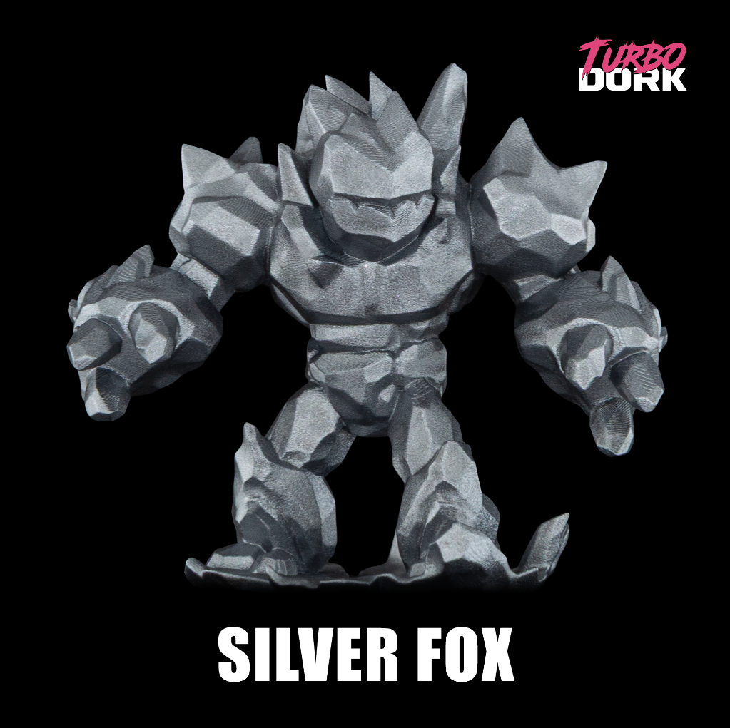Turbo Dork: Silver Fox Metallic Acrylic Paint 22ml Bottle 2