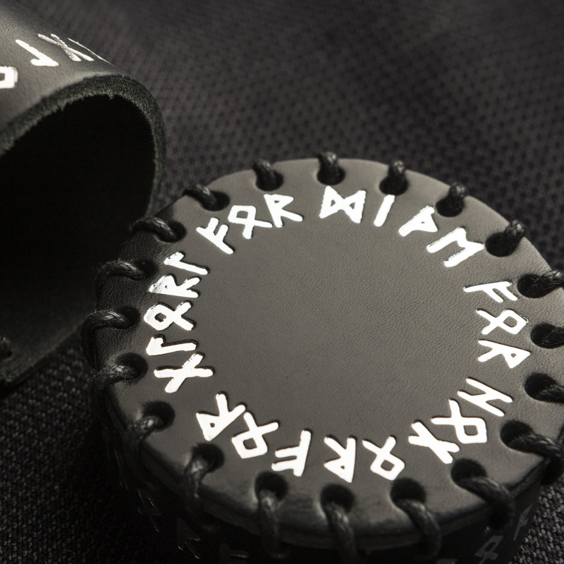Runic Black Leather Dice Cup 4