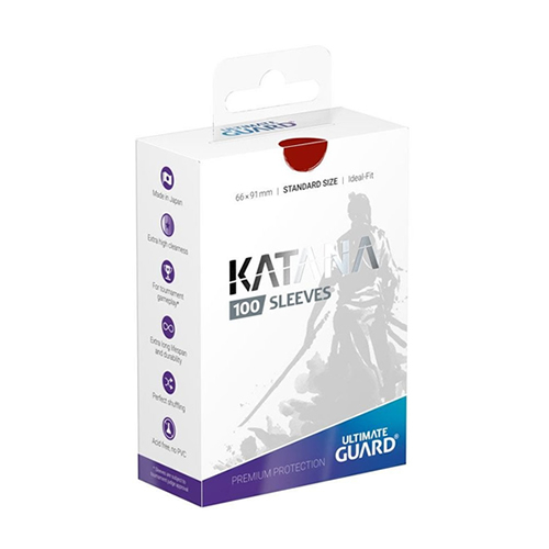 Ultimate Guard - Katana Sleeves - Standard Size - Red 100 Pack 2
