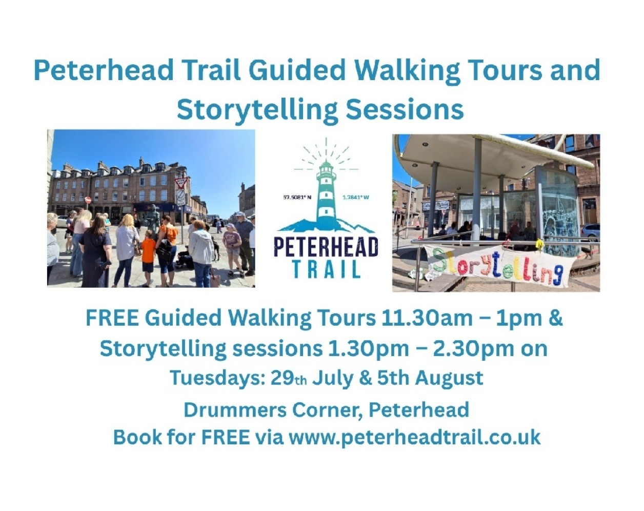 Step Into the Past: Free Family-Friendly Peterhead Trail Guided Walking Tours and Storytelling Sessions in summer 2025 at Peterhead Drummers Corner