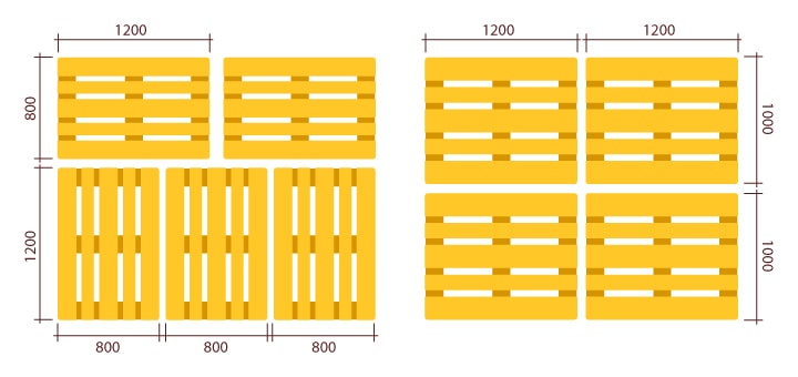 distribucion de palets europeos en un contenedor maritimo