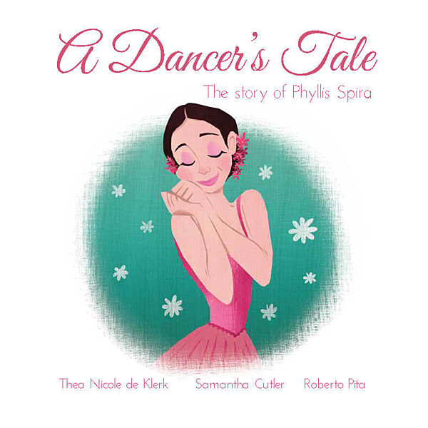 Ballerina in pink dress with her eyes shut, holding her hands to her face.