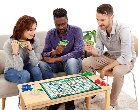 Friends playing Sequence game