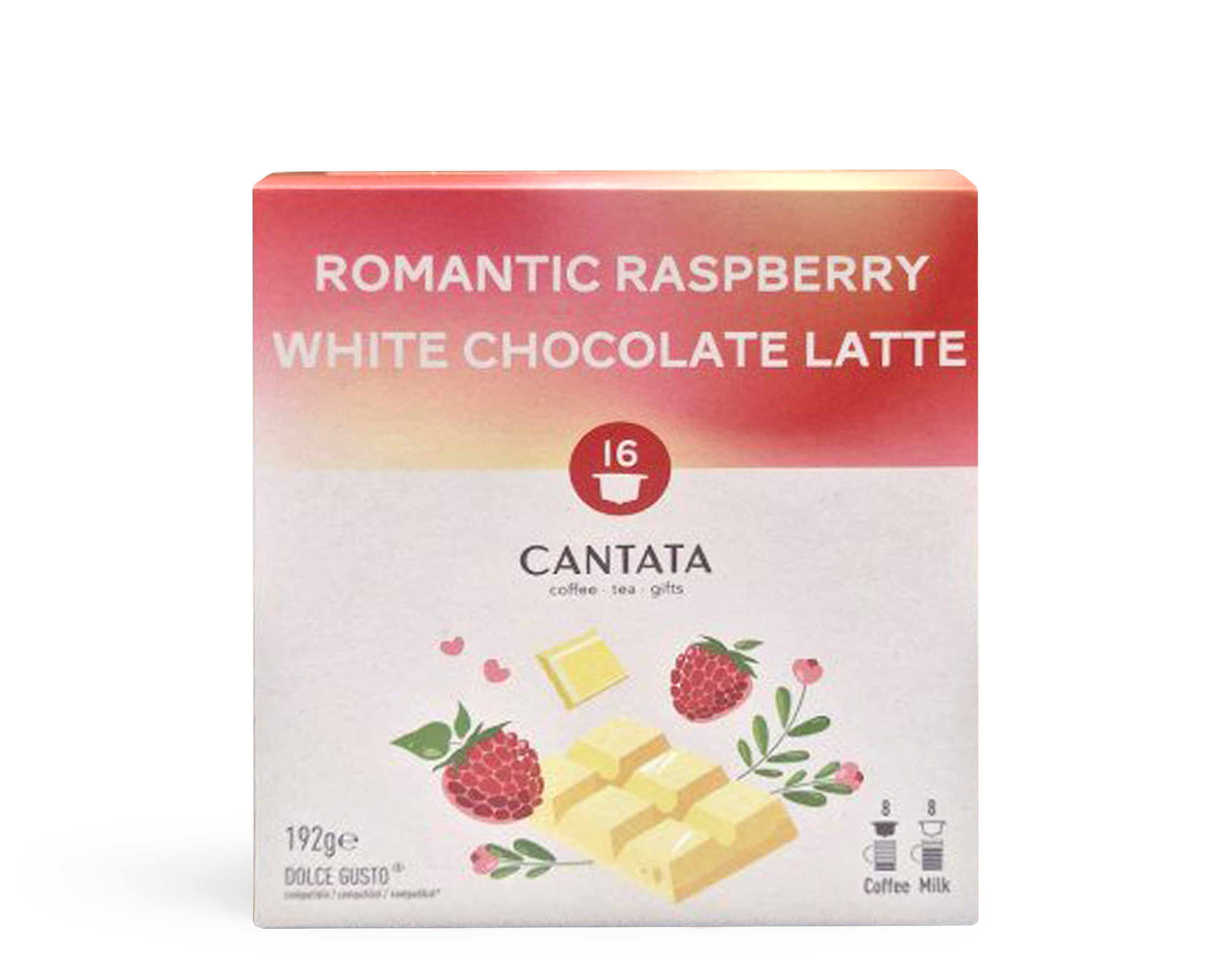 Cafe Romantic Raspberry white chocolate latte Dolce Gusto x16