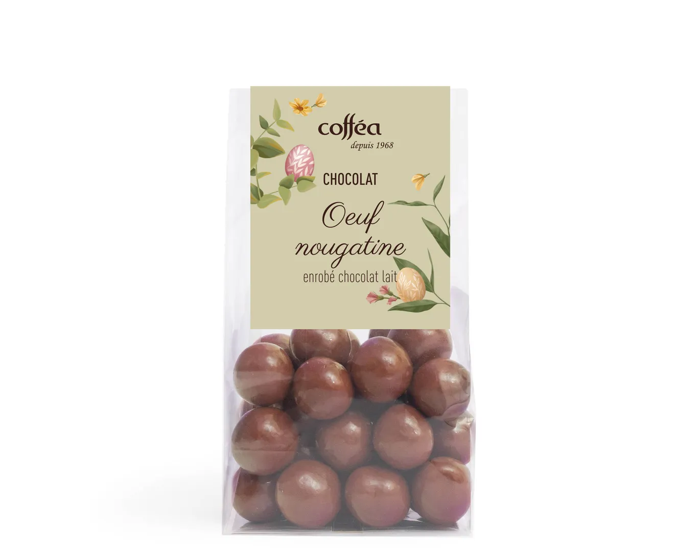 Oeufs nougatine enrobés chocolat au lait