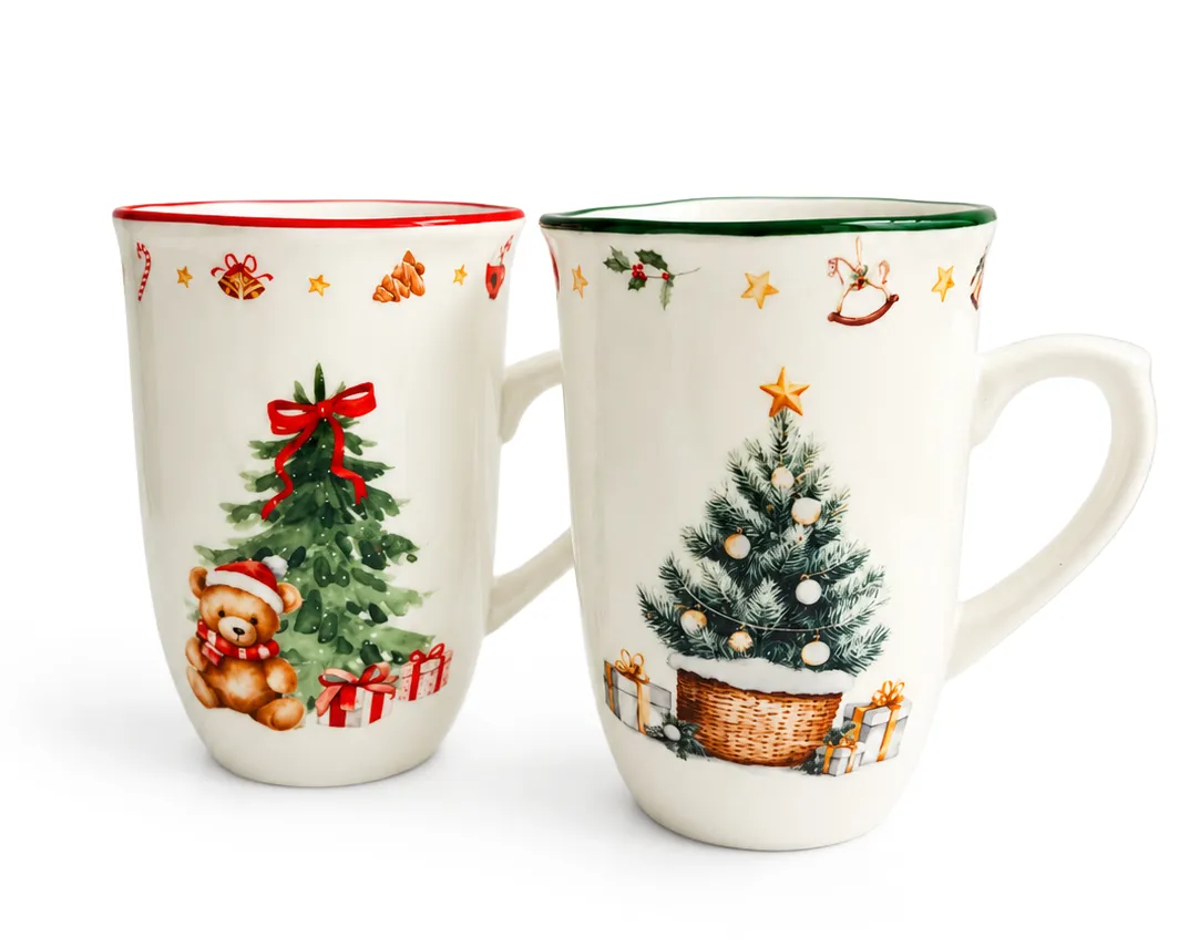 Tasse Noël vintage porcelaine assortie 320ml