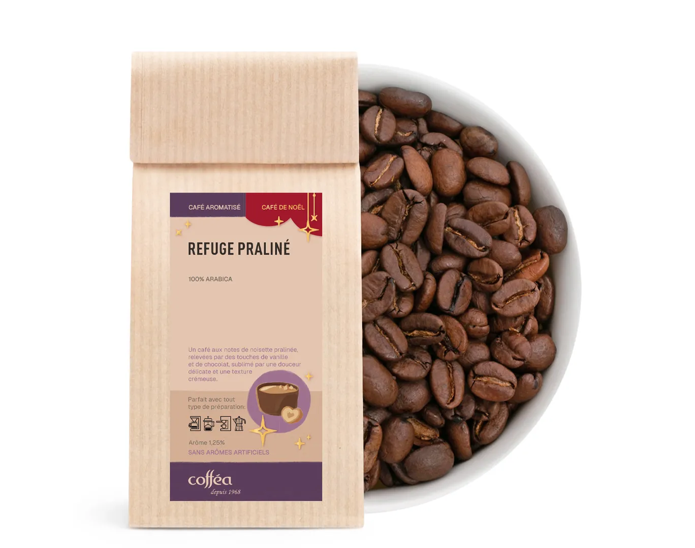 Café aromatisé Refuge Praliné 