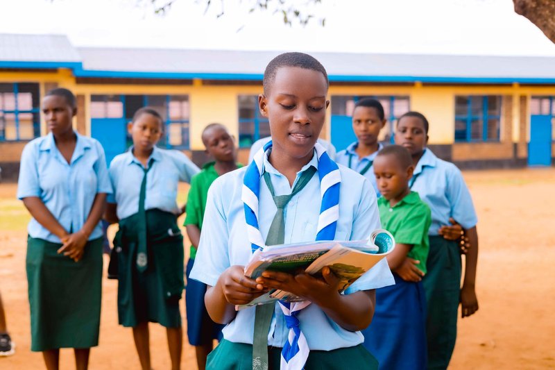 Girls doing the curriculum
