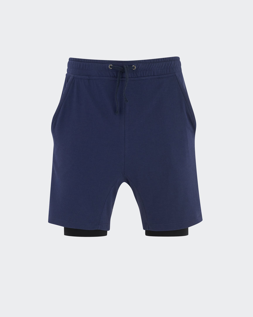 Mens Yoga Shorts Blue