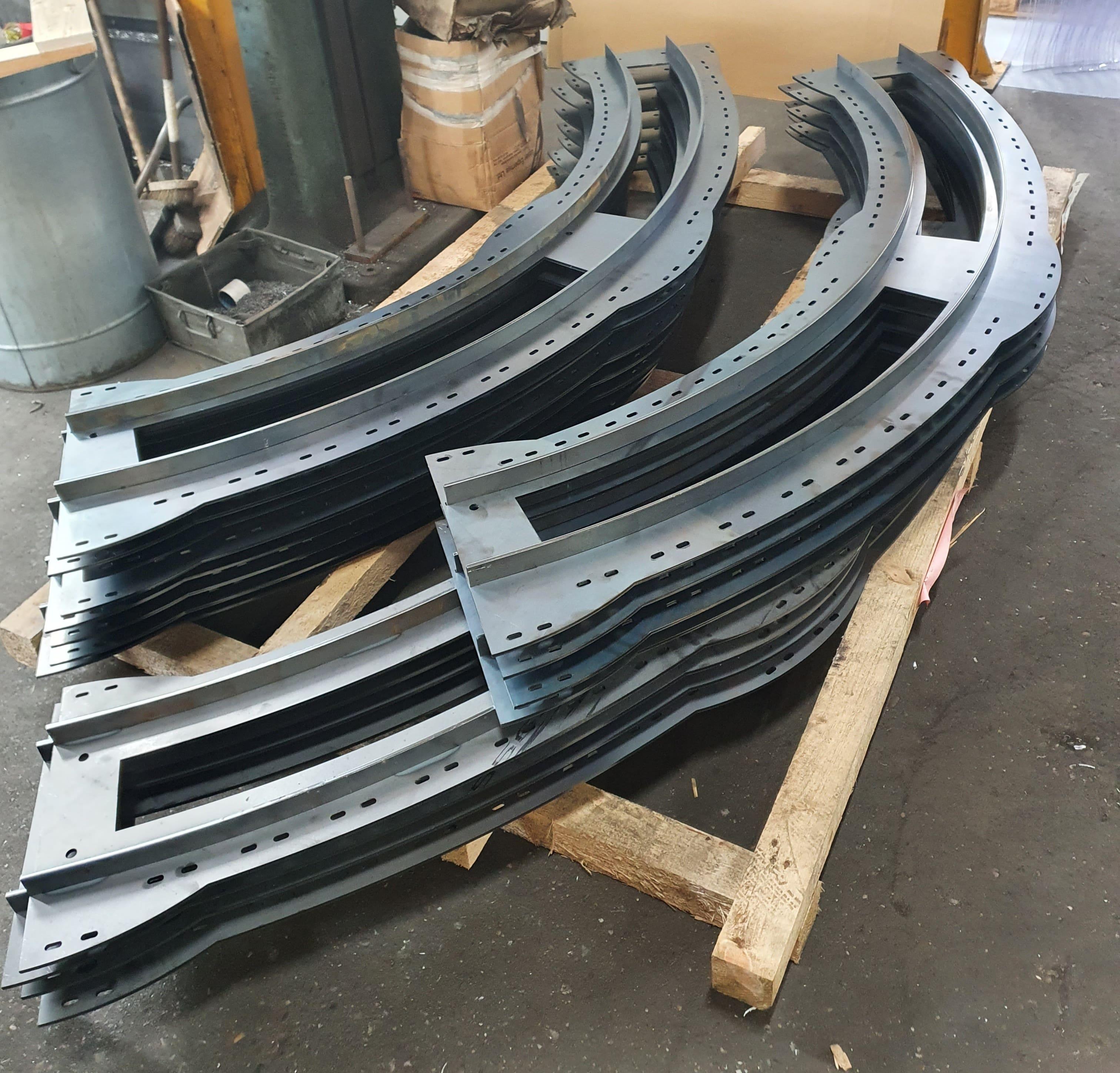 The foundation steelwork processed from laser cutting, rolling, assembly , welding and dressing.