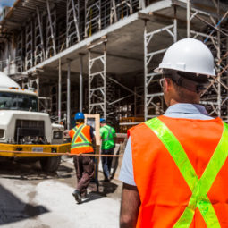 Canva Worker in Construction Site