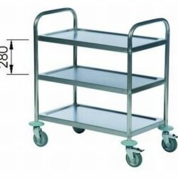 CARRINHO 3 PRATELEIRAS INOX 710x400 ND
