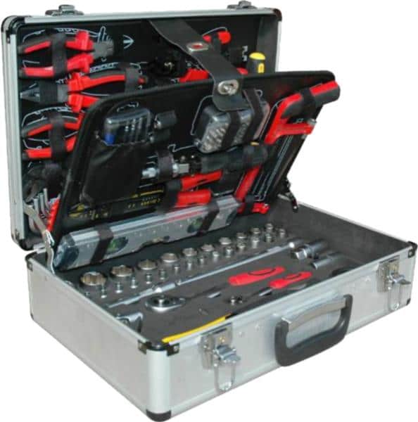 Mala De Ferramentas Sortida 122pc Cx Alum MADER CHAVE VERTICAL
