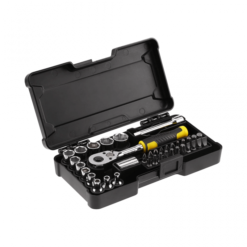 Jogo de Chaves de Caixa e Bits STANLEY 1/4" 37 Peças