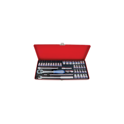 Conjunto de Ferramentas de Soquete Curto KING TONY 3/8" em Caixa de Metal
