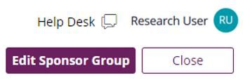 Combined review screenshot - edit sponsor group