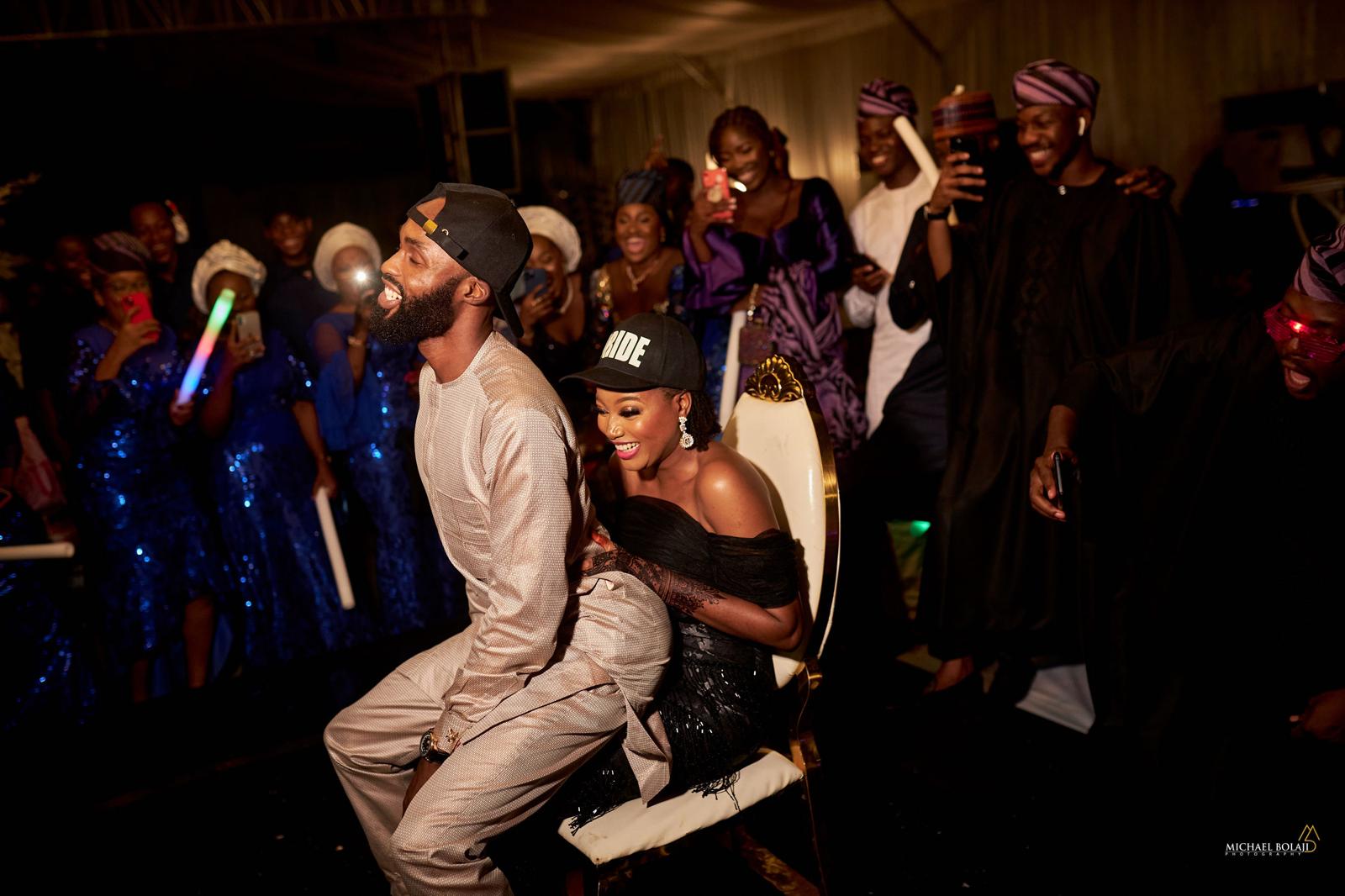 Couple's first dance with lights