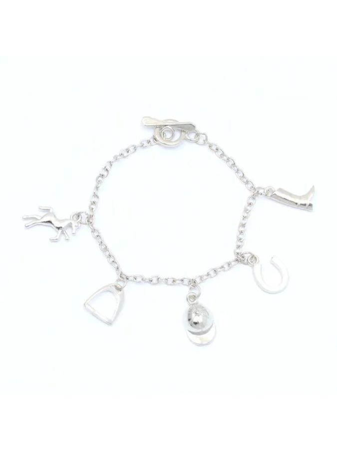 Bracelet Silver Horse Charms