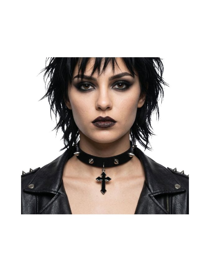 Spiked Collar+Cross