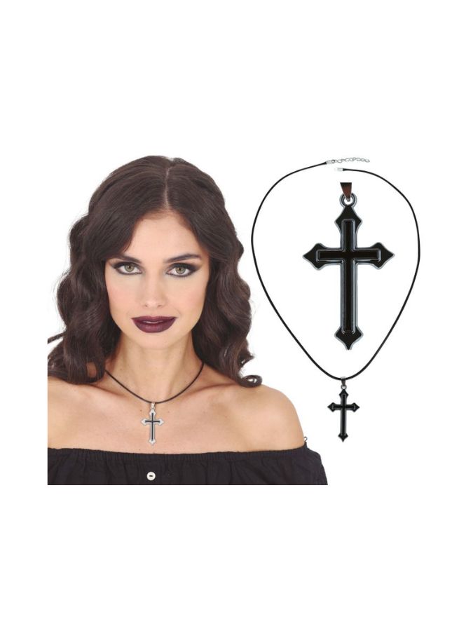 Cross Necklace Black
