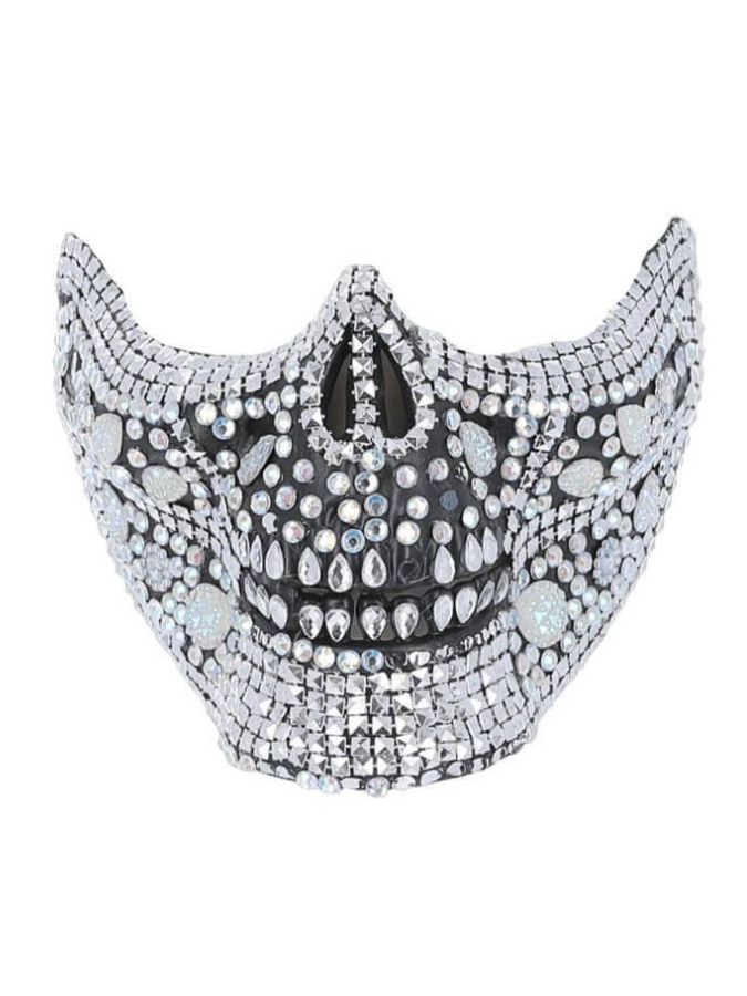 Skull Crystal Half Face Mask