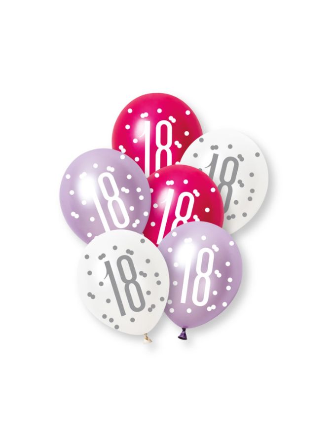 -18th Pink/Lilac/White 6pk