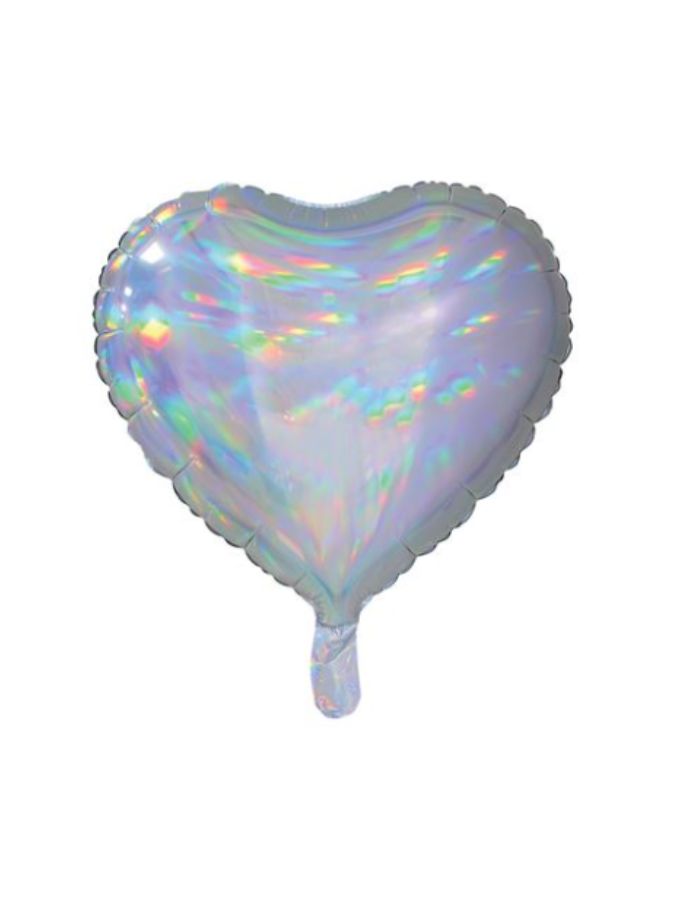 Heart Silver Iridescent 18