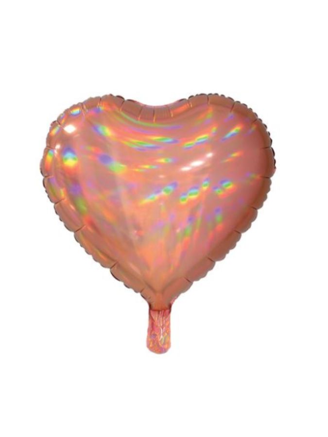 Heart Rose Gold Iridescent 18