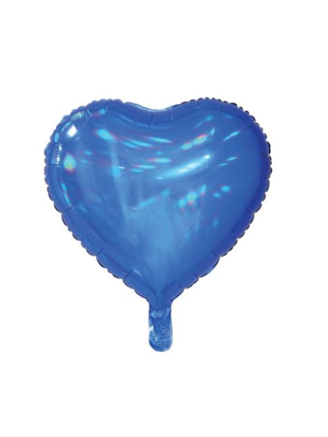 Heart Blue Iridescent 18"
