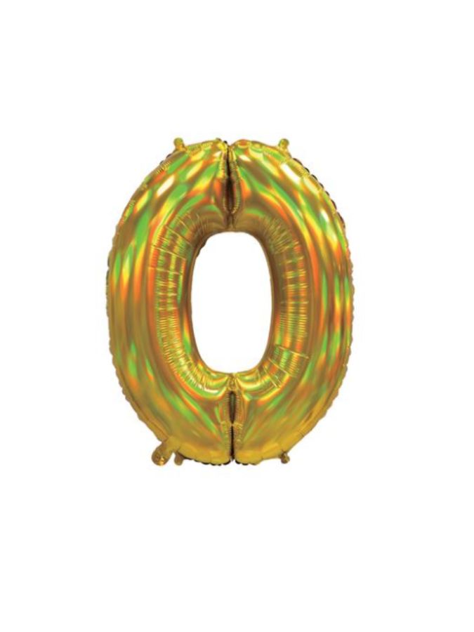Gold Iridescent 0 Jumbo Number