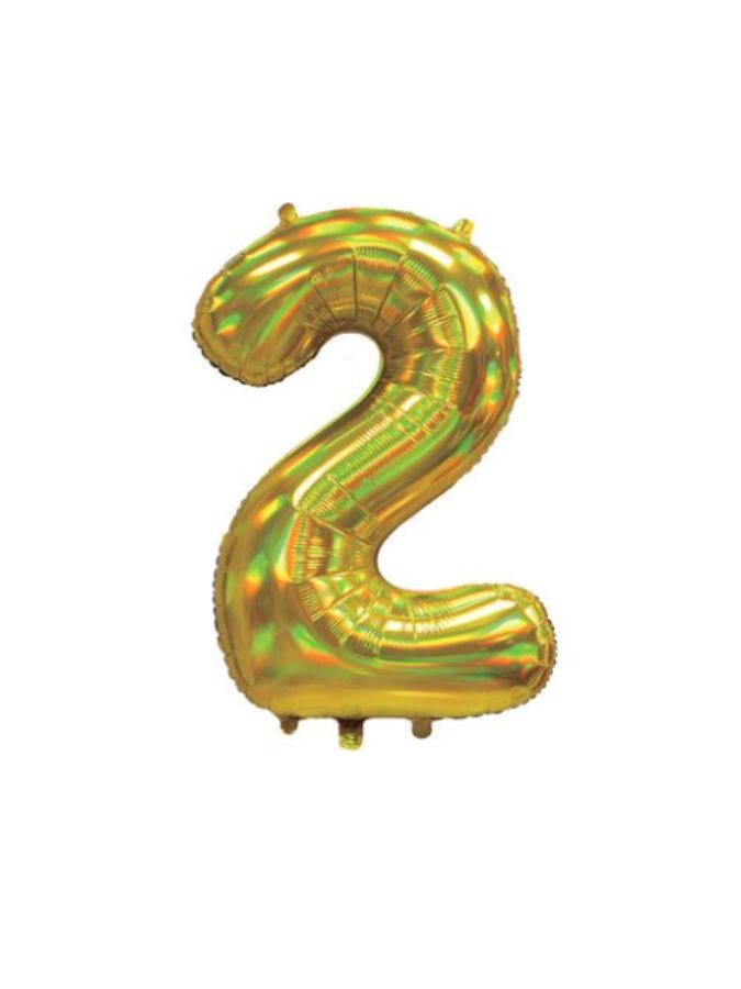 Gold Iridescent 2 Jumbo Number