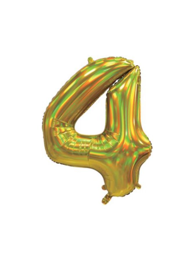 Gold Iridescent 4 Jumbo Number