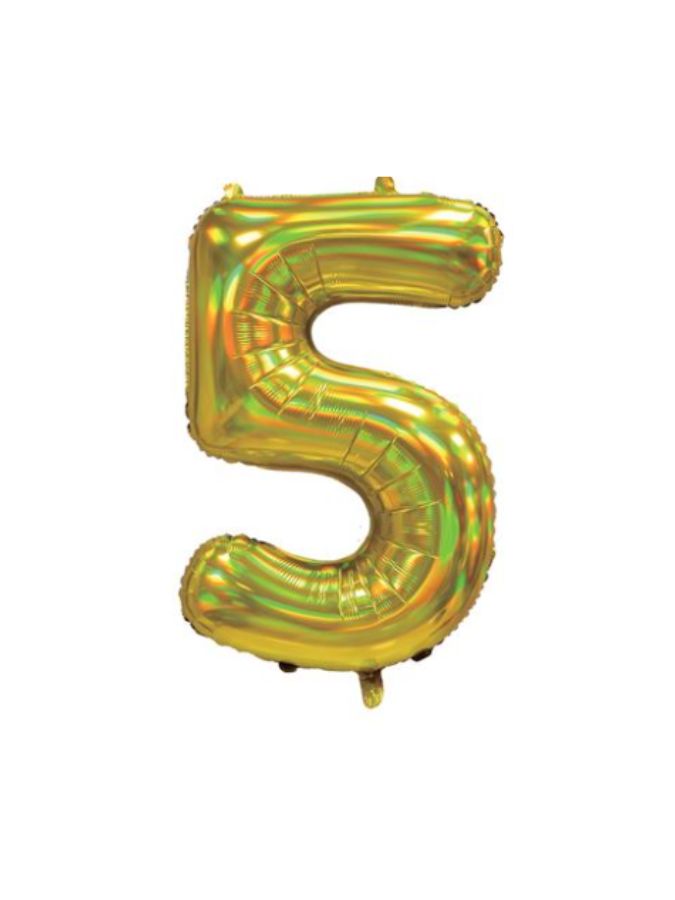 Gold Iridescent 5 Jumbo Number