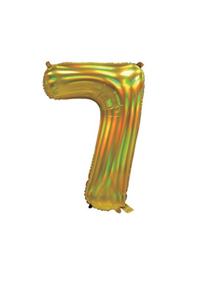 Gold Iridescent 7 Jumbo Number