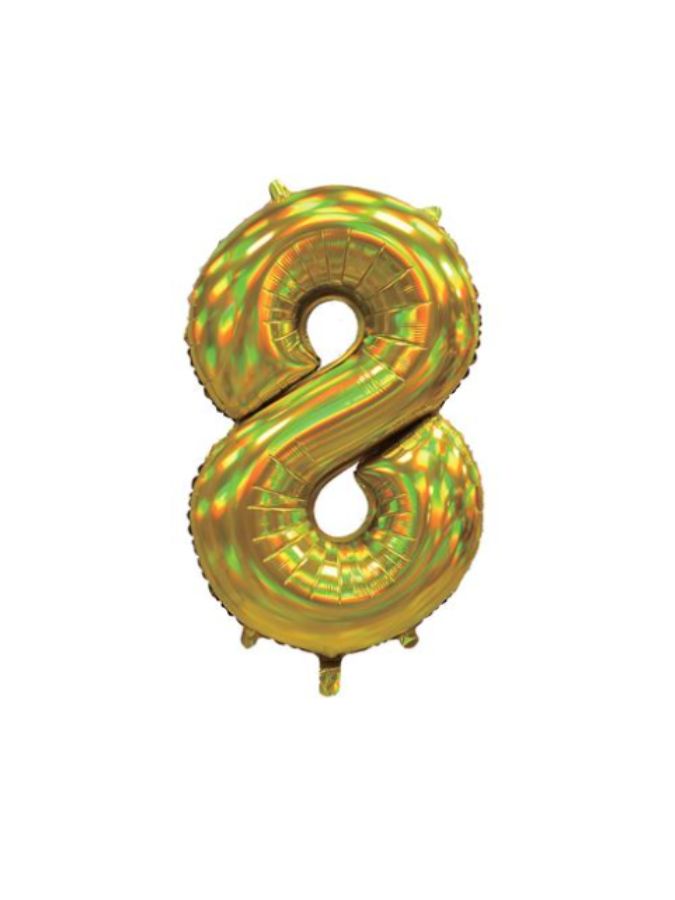 Gold Iridescent 8 Jumbo Number