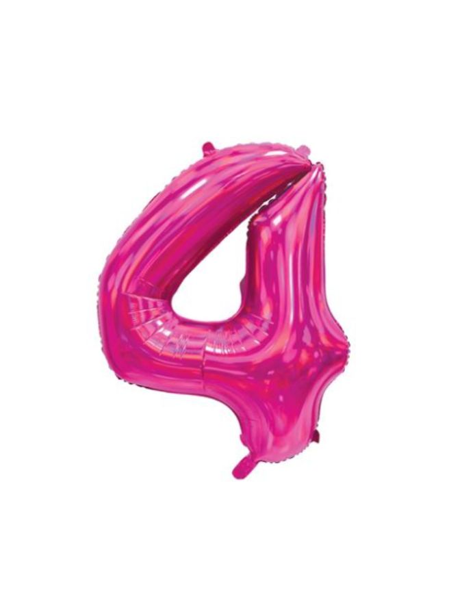 Pink Iridescent 4 Jumbo Number