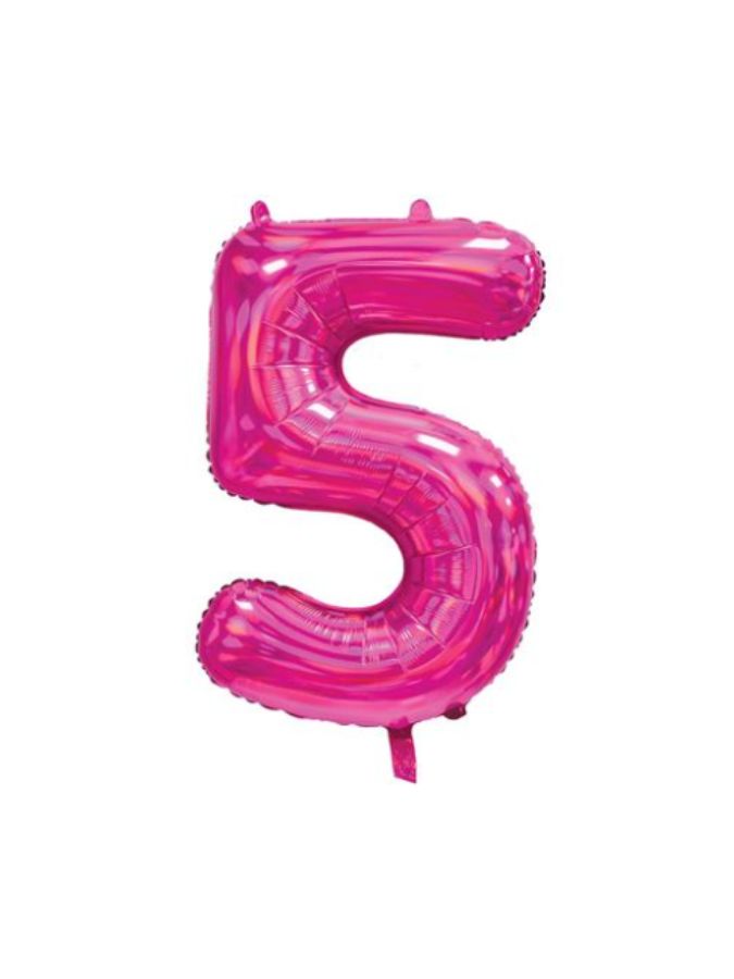 Pink Iridescent 5 Jumbo Number