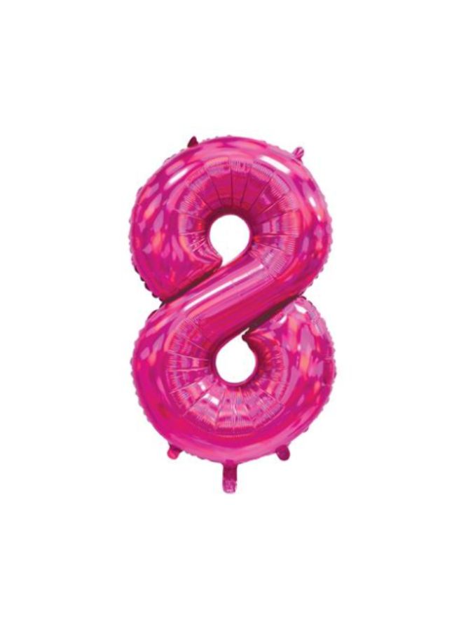 Pink Iridescent 8 Jumbo Number