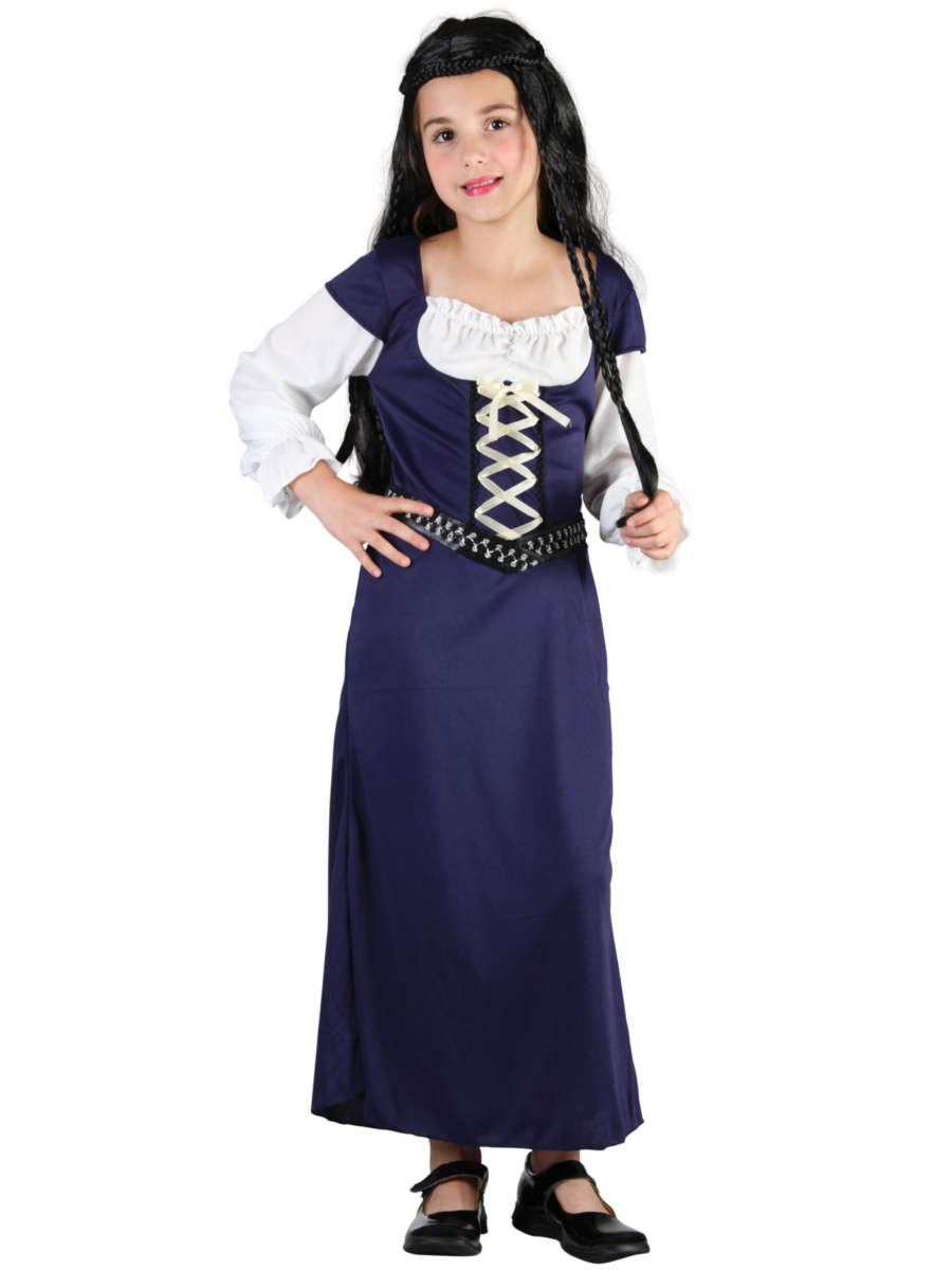 Navy Blue/White Medieval Dress
