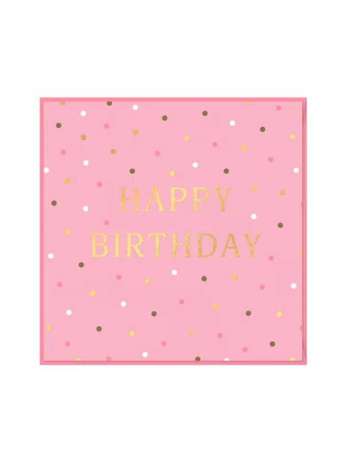 Birthday Pink/Gold With Dots