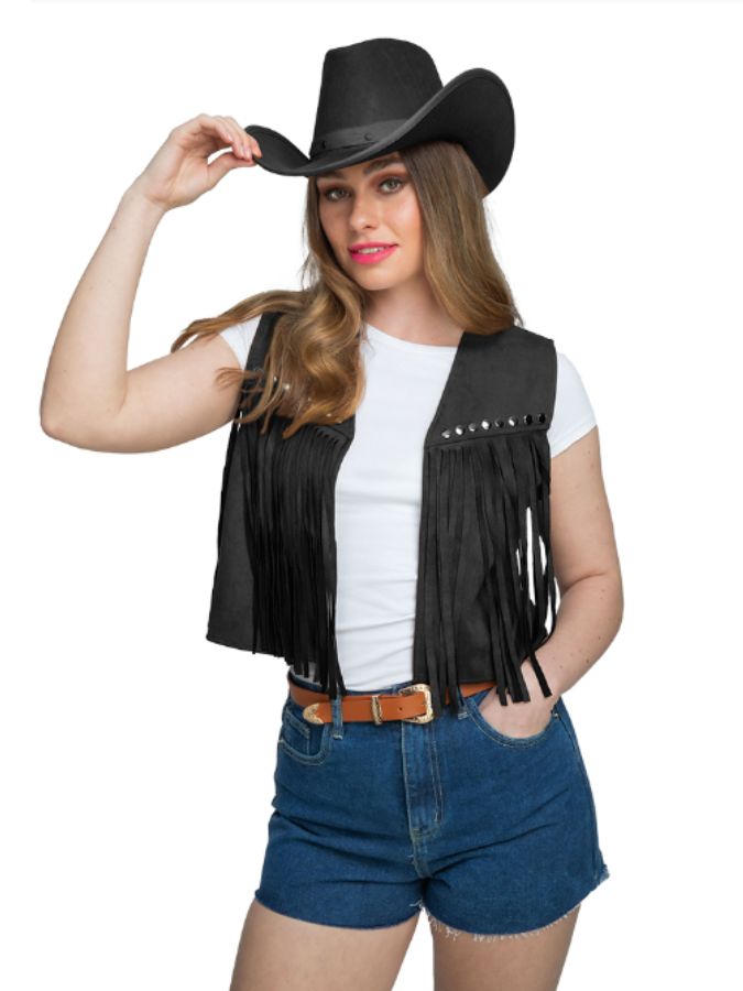 Cowgirl Waistcoat Deluxe Black