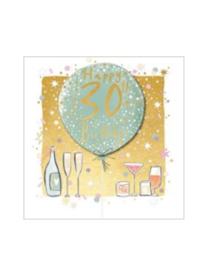 30th Bday Teal Balloon