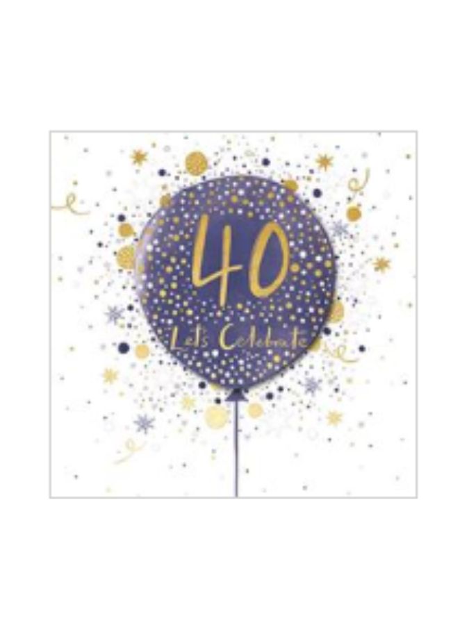 40th Bday Blue/Gold Balloon