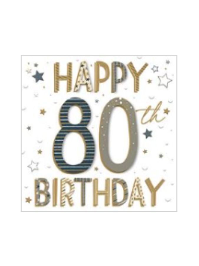80th Bday White/Gold/Blue